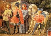 UCCELLO, Paolo Adoration of the Magi (Quarate predella, detail) qt oil painting